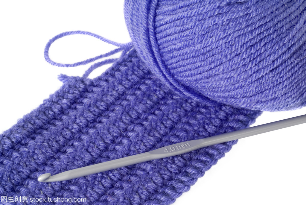 鉤針編織、 針織上衣和藍色紗